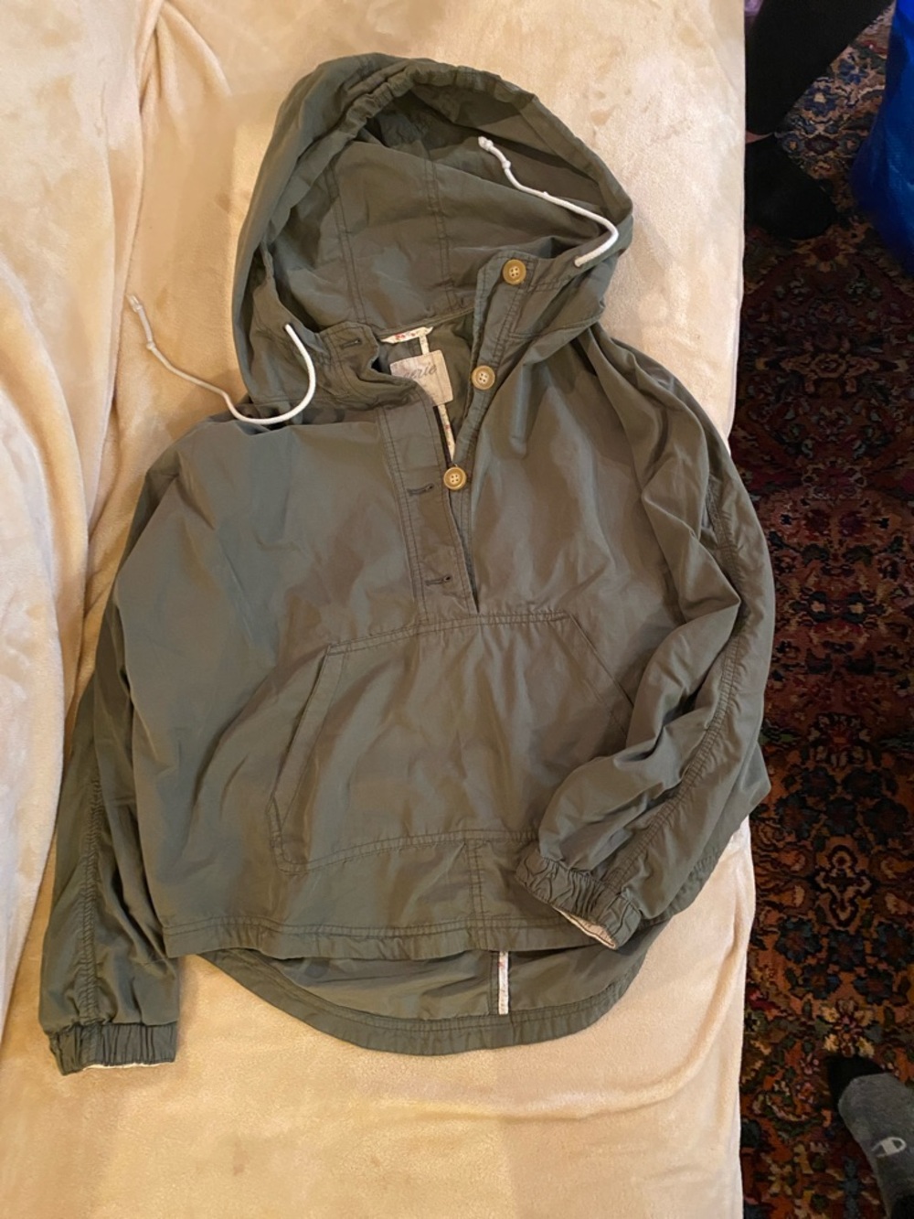 aerie Olive Green Kids Hooded Pullover Anorak
